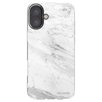 Picasee silikonska prozirna maskica za Apple iPhone 16 Plus - White marble
