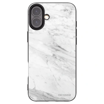 Picasee crna silikonska maskica za Apple iPhone 16 Plus - White marble
