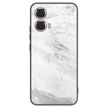 Picasee crna silikonska maskica za Motorola Moto G85 - White marble