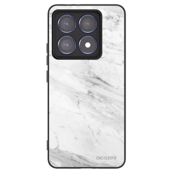 Picasee crna silikonska maskica za Xiaomi 14T Pro - White marble