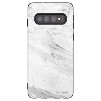 Picasee crna silikonska maskica za Samsung Galaxy S10 G973 - White marble