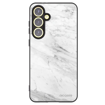 Picasee crna silikonska maskica za Samsung Galaxy S24 FE S721B - White marble