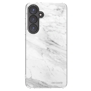 Picasee silikonska prozirna maskica za Samsung Galaxy S24 FE S721B - White marble