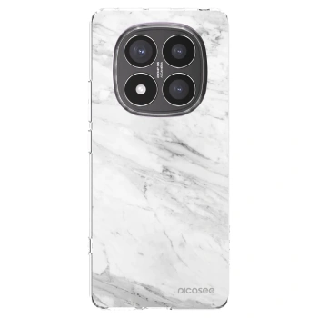 Picasee silikonska prozirna maskica za Xiaomi Redmi Note 14 Pro+ 5G - White marble