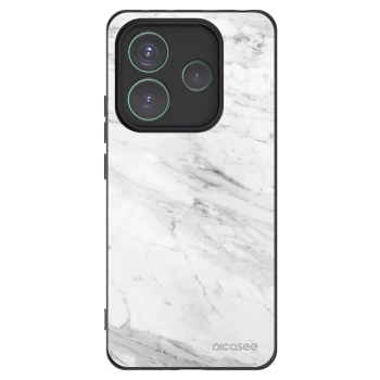 Picasee crna silikonska maskica za Xiaomi Redmi Note 14 5G - White marble