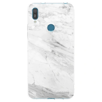 Picasee silikonska prozirna maskica za Huawei Y7 2019 - White marble