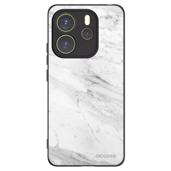 Picasee crna silikonska maskica za Xiaomi Redmi Note 14 4G - White marble
