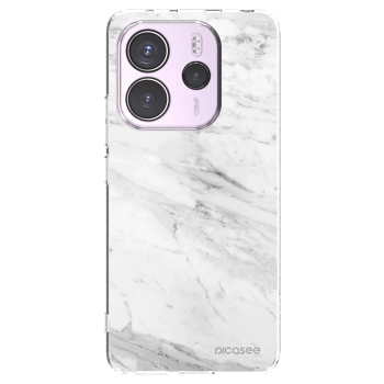Picasee silikonska prozirna maskica za Xiaomi Redmi Note 14 4G - White marble