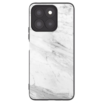 Picasee crna silikonska maskica za Honor X8c - White marble