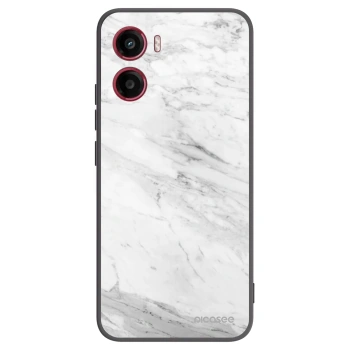 Picasee crna silikonska maskica za Motorola Moto G05 - White marble