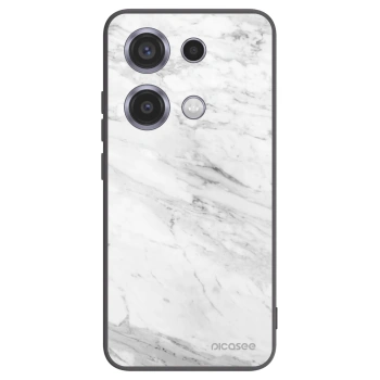 Picasee crna silikonska maskica za Xiaomi Redmi Note 14S - White marble