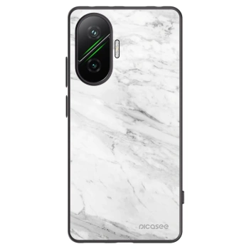 Picasee crna silikonska maskica za Xiaomi Poco F7 5G - White marble