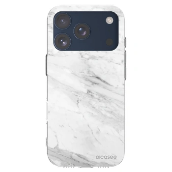 Picasee silikonska prozirna maskica za Apple iPhone 17 Pro - White marble