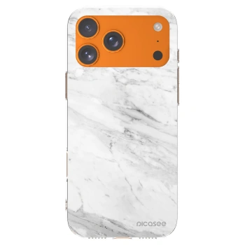 Picasee silikonska prozirna maskica za Apple iPhone 17 Pro Max - White marble