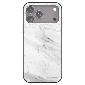 Picasee crna silikonska maskica za Apple iPhone 17 Pro Max - White marble