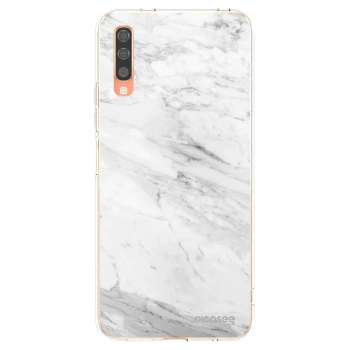 Picasee silikonska prozirna maskica za Samsung Galaxy A70 A705F - White marble