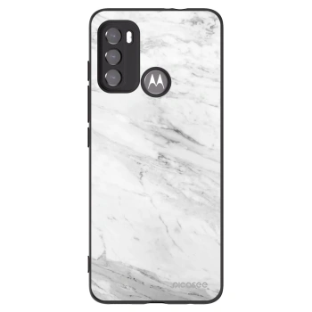 Picasee crna silikonska maskica za Motorola Edge 60 5G - White marble