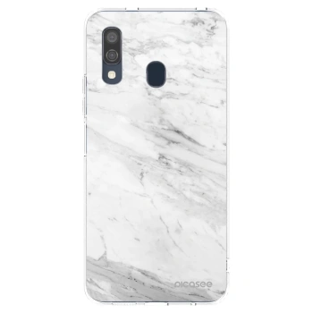Picasee silikonska prozirna maskica za Samsung Galaxy A40 A405F - White marble