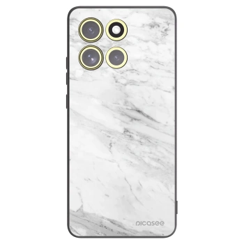 Picasee crna silikonska maskica za Motorola Moto G86 5G - White marble