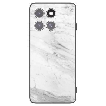 Picasee crna silikonska maskica za Motorola Edge 60 Fusion - White marble
