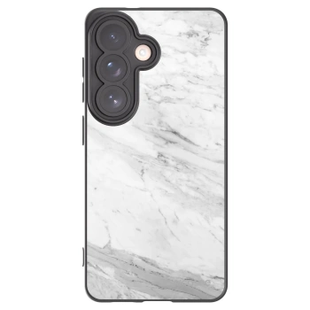 Picasee crna silikonska maskica za Samsung Galaxy S26 - White marble