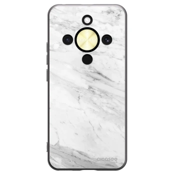Picasee crna silikonska maskica za Honor Magic8 Lite 5G - White marble