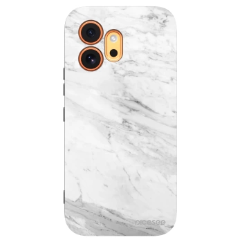 Picasee crna silikonska maskica za Honor 600 - White marble