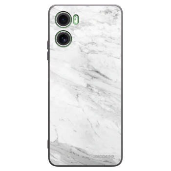 Picasee crna silikonska maskica za Motorola Moto G06 - White marble