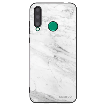 Picasee crna silikonska maskica za Honor 20 Lite - White marble