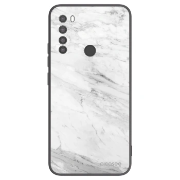 Picasee crna silikonska maskica za Xiaomi Redmi Note 8 - White marble