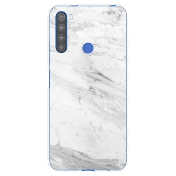 Picasee silikonska prozirna maskica za Xiaomi Redmi Note 8T - White marble