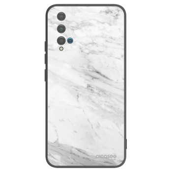 Picasee crna silikonska maskica za Huawei Nova 5T - White marble