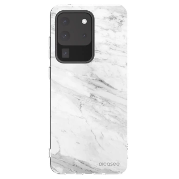 Picasee silikonska prozirna maskica za Samsung Galaxy S20 Ultra 5G G988F - White marble