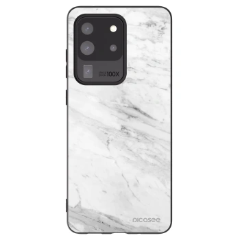 Picasee crna silikonska maskica za Samsung Galaxy S20 Ultra 5G G988F - White marble