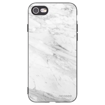Picasee crna silikonska maskica za Apple iPhone SE 2020 - White marble