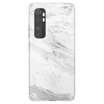 Picasee silikonska prozirna maskica za Xiaomi Mi Note 10 Lite - White marble