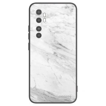Picasee crna silikonska maskica za Xiaomi Mi Note 10 Lite - White marble