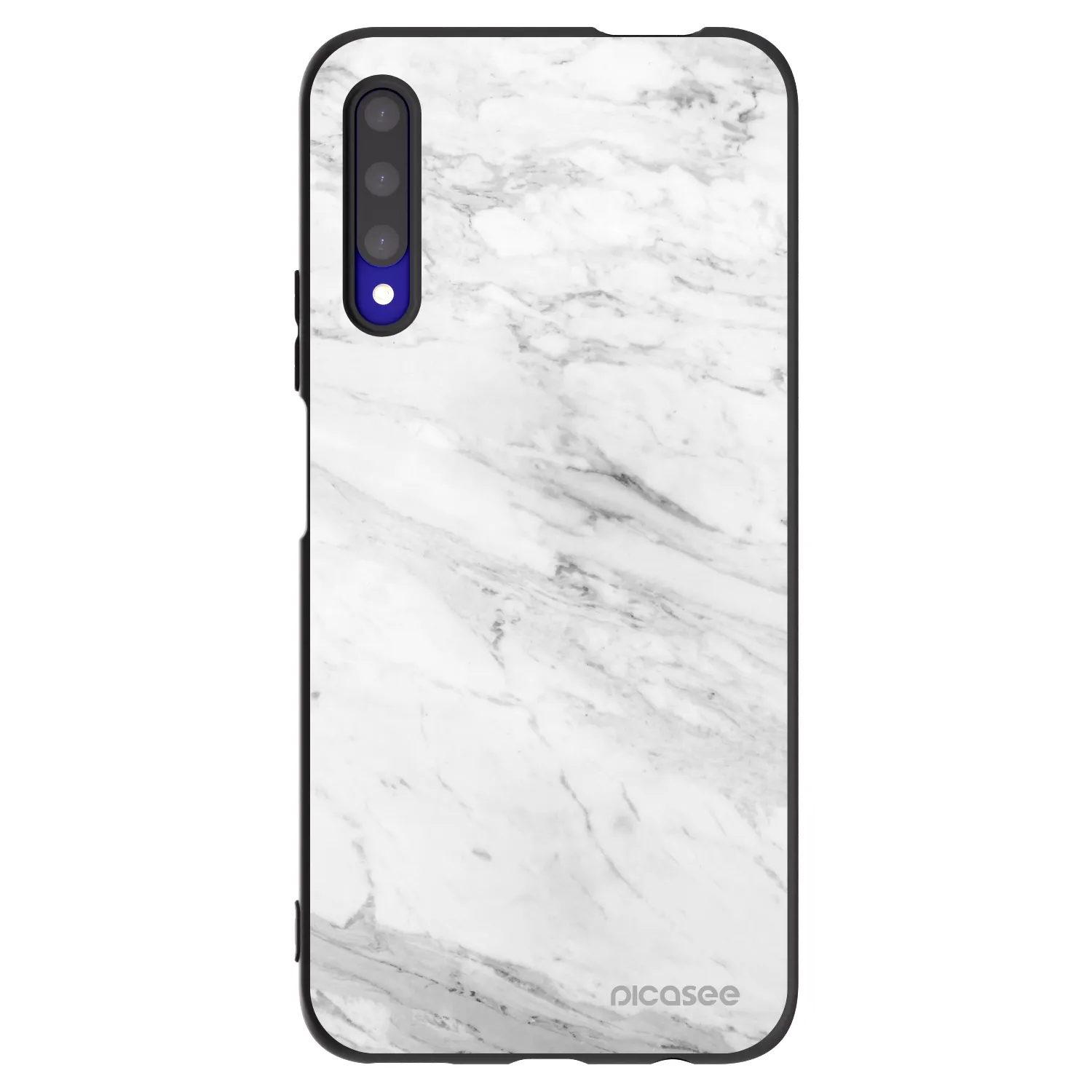 Picasee crna silikonska maskica za Honor 9X Pro - White marble