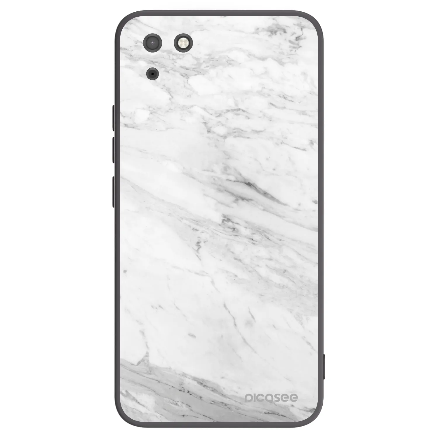 Picasee crna silikonska maskica za Huawei Y5P - White marble