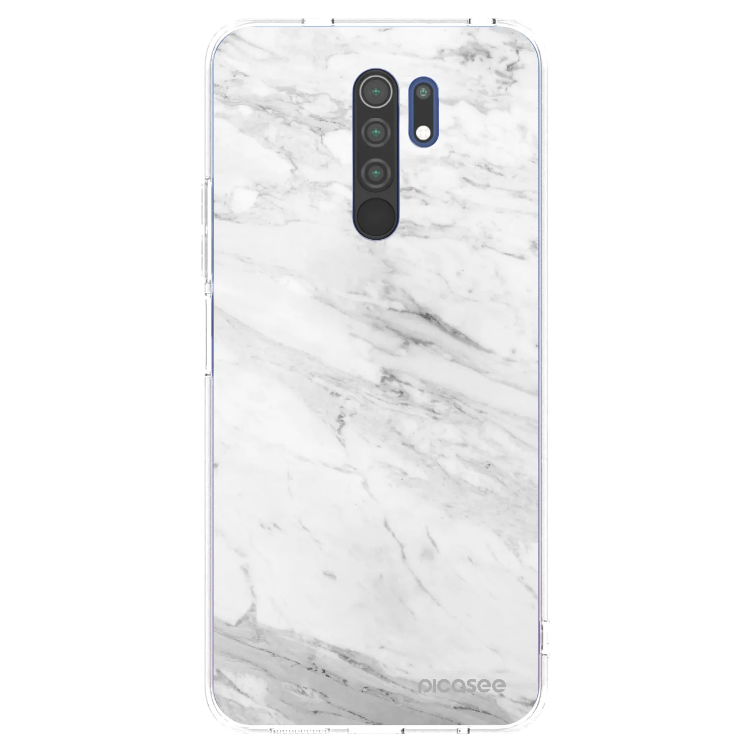 Picasee silikonska prozirna maskica za Xiaomi Redmi 9 - White marble