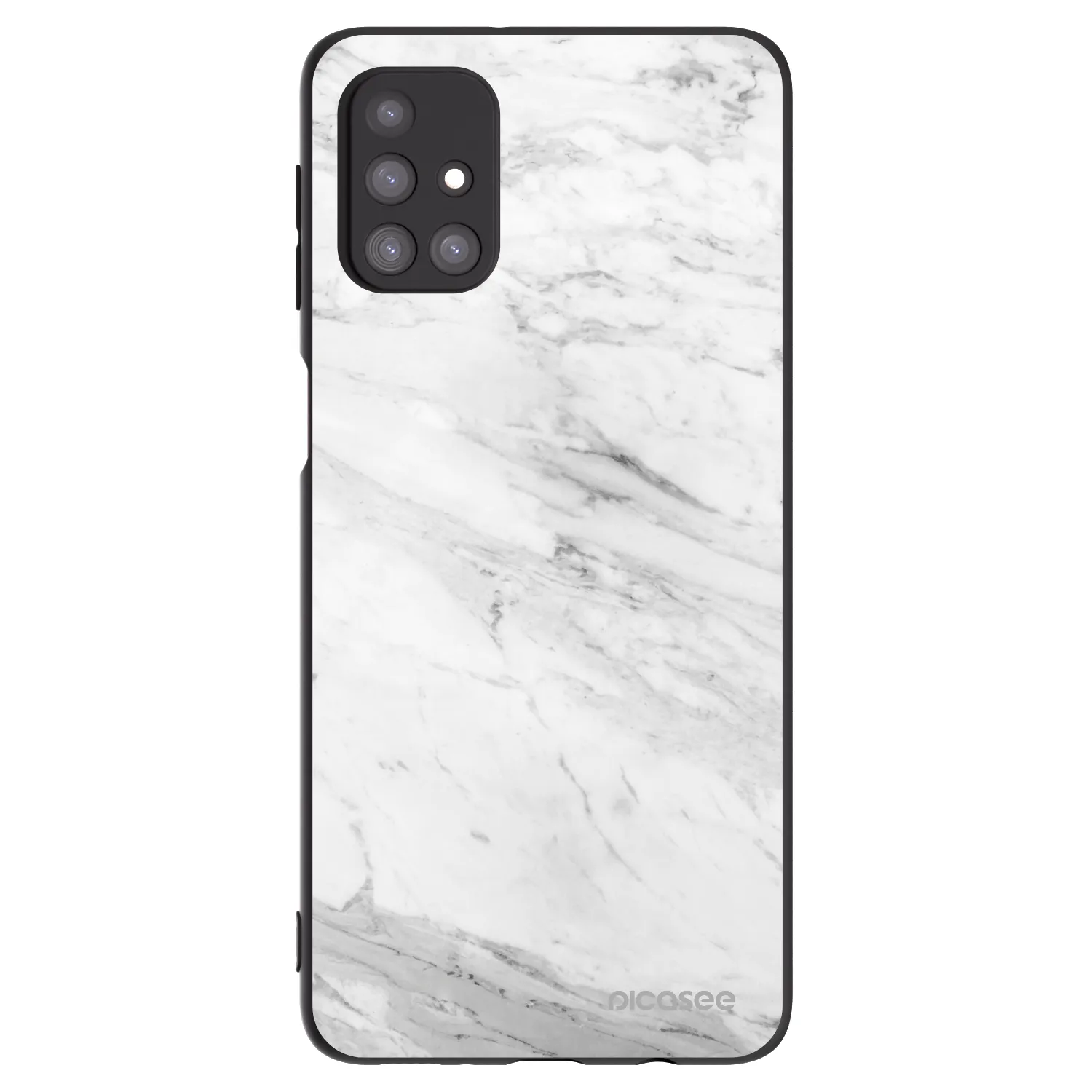 Picasee crna silikonska maskica za Samsung Galaxy M31s - White marble