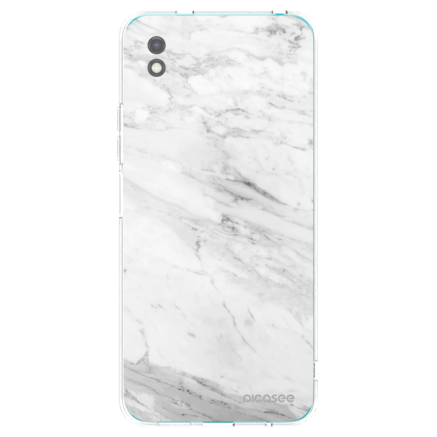 Picasee crna silikonska maskica za Xiaomi Redmi 9A - White marble