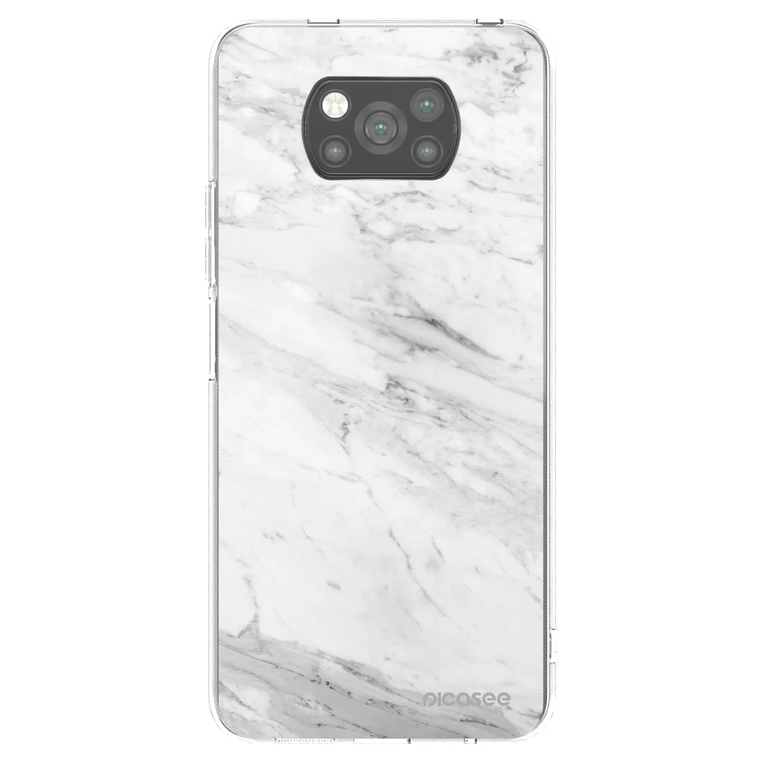 Picasee crna silikonska maskica za Xiaomi Poco X3 - White marble