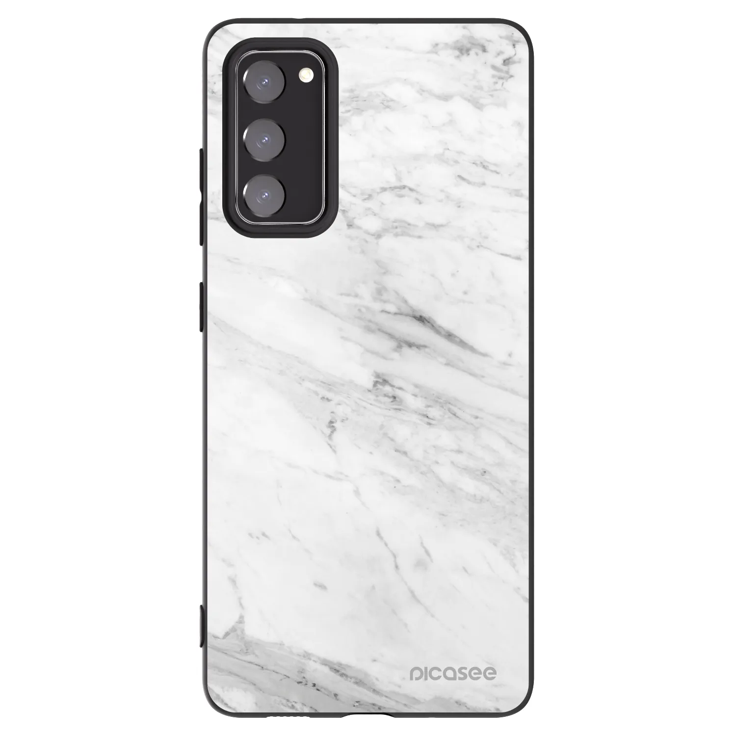 Picasee crna silikonska maskica za Samsung Galaxy S20 FE - White marble