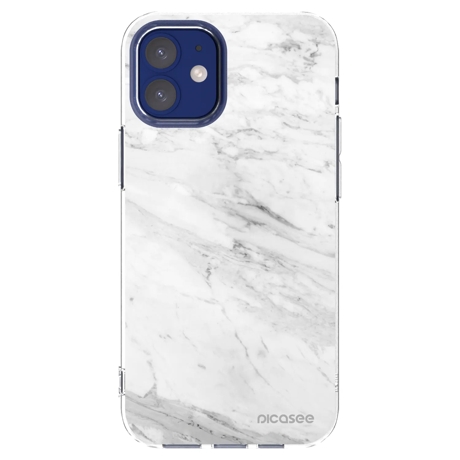 Picasee silikonska prozirna maskica za Apple iPhone 12 mini - White marble