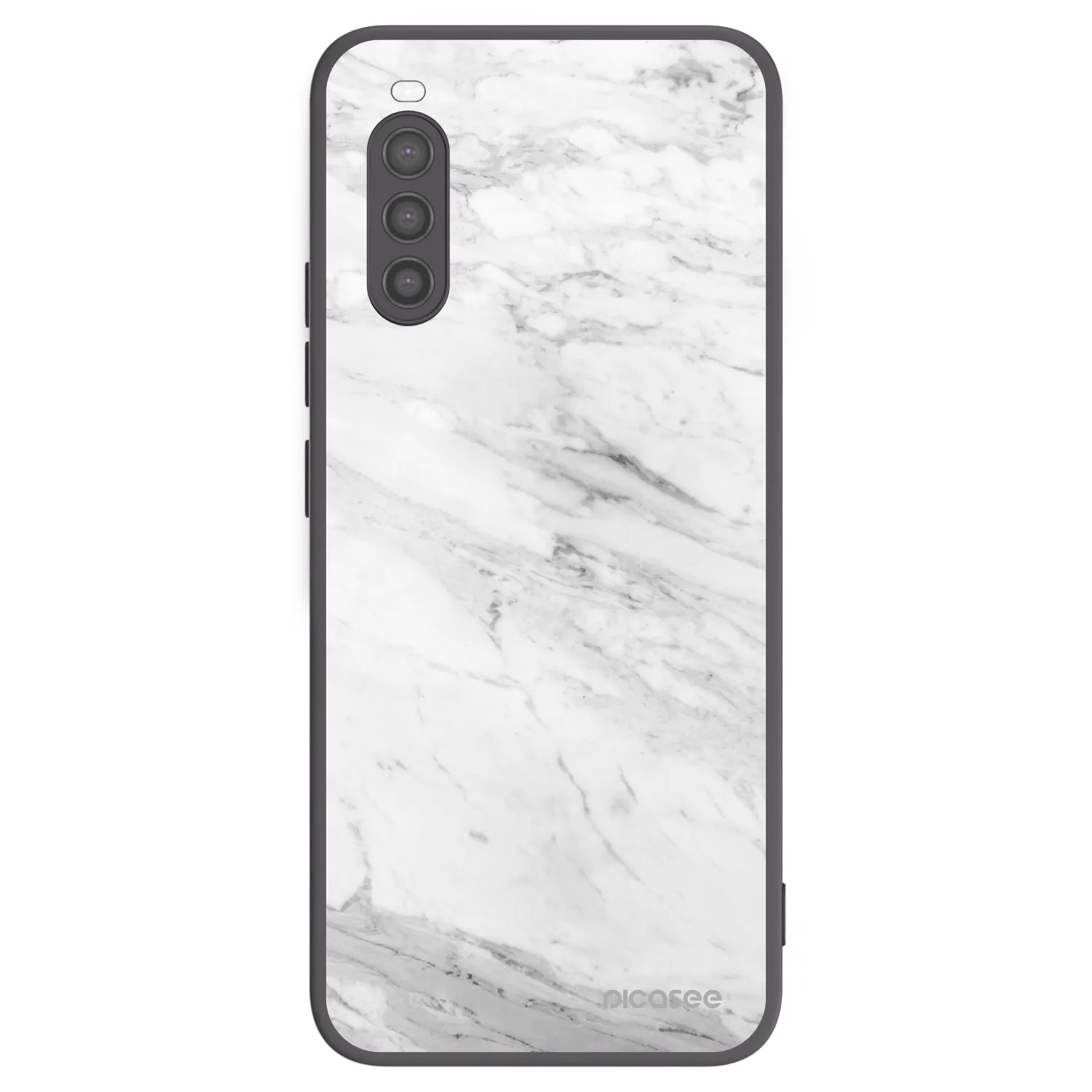 Picasee crna silikonska maskica za Sony Xperia 10 II - White marble