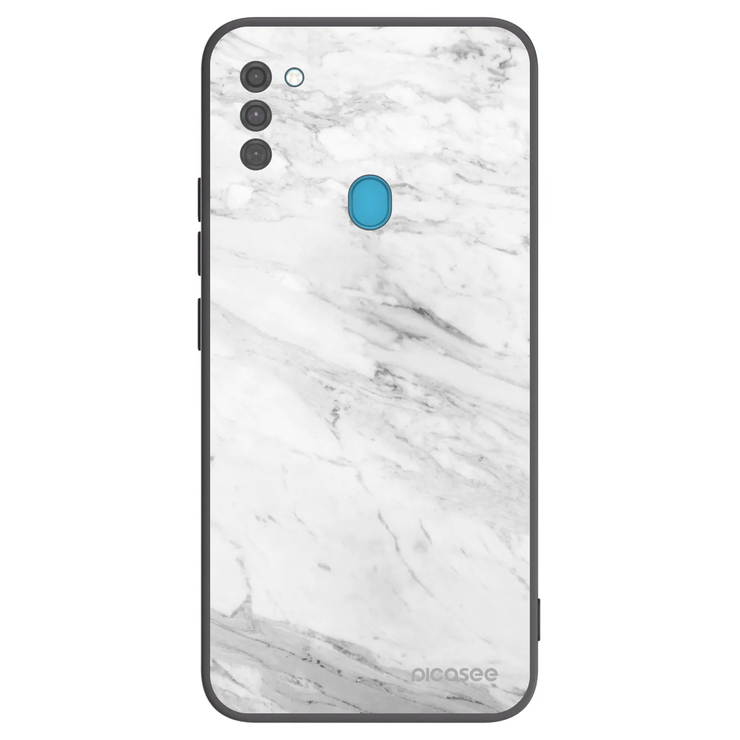 Picasee crna silikonska maskica za Samsung Galaxy M11 - White marble