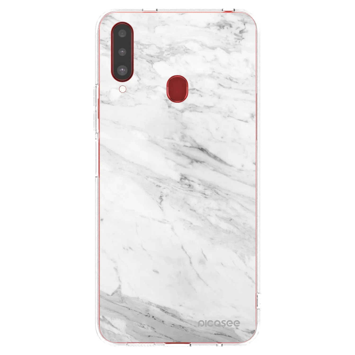 Picasee silikonska prozirna maskica za Samsung Galaxy A20s - White marble
