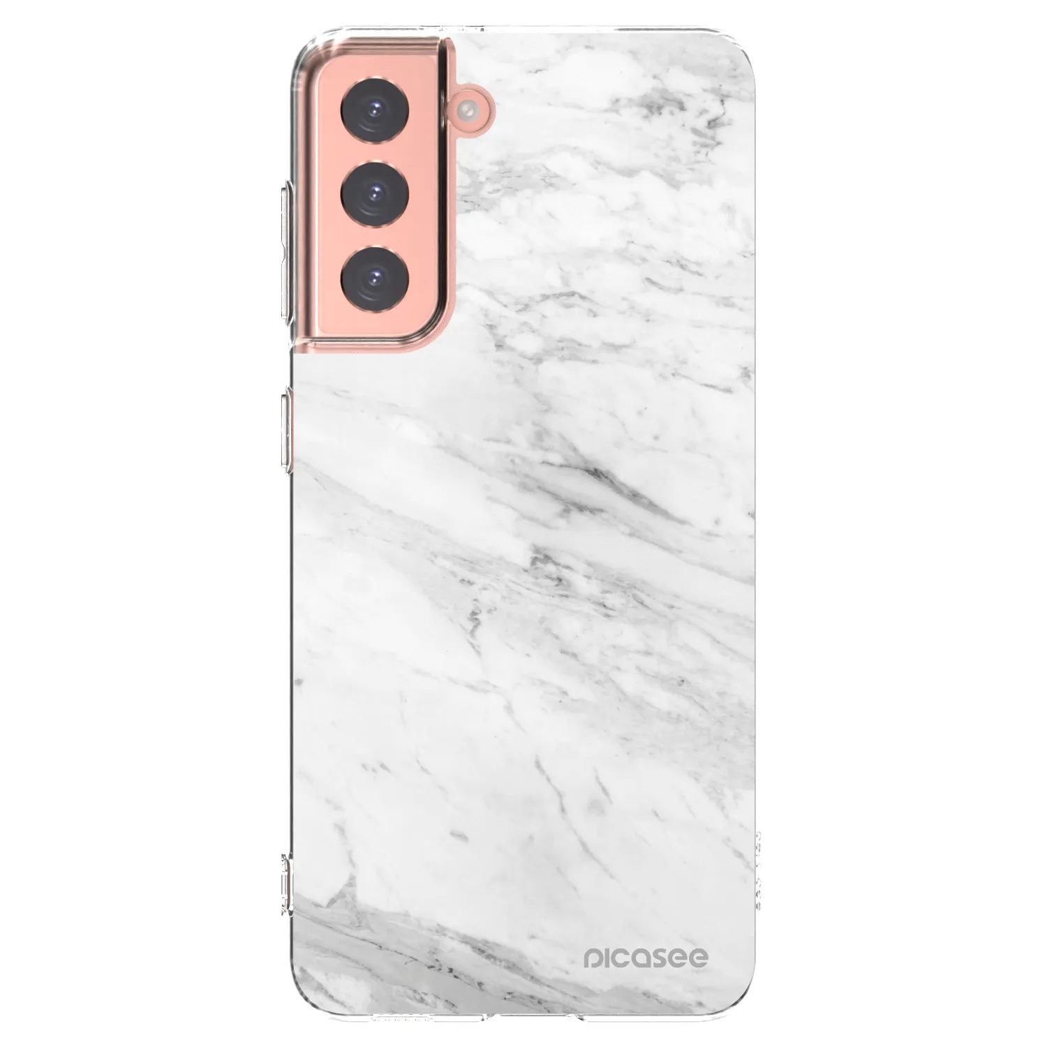 Picasee silikonska prozirna maskica za Samsung Galaxy S21 5G G991B - White marble