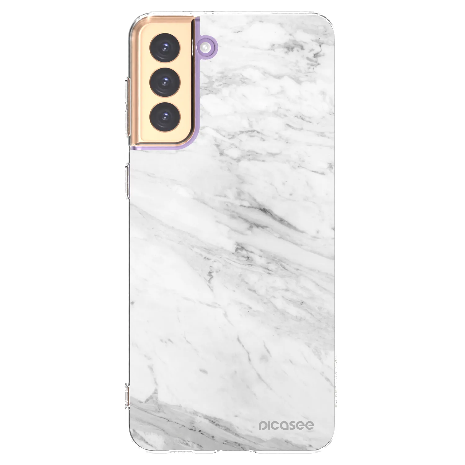 Picasee silikonska prozirna maskica za Samsung Galaxy S21+ 5G G996F - White marble